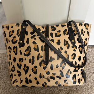 Coach Leopard Print Tote - Tan and Black